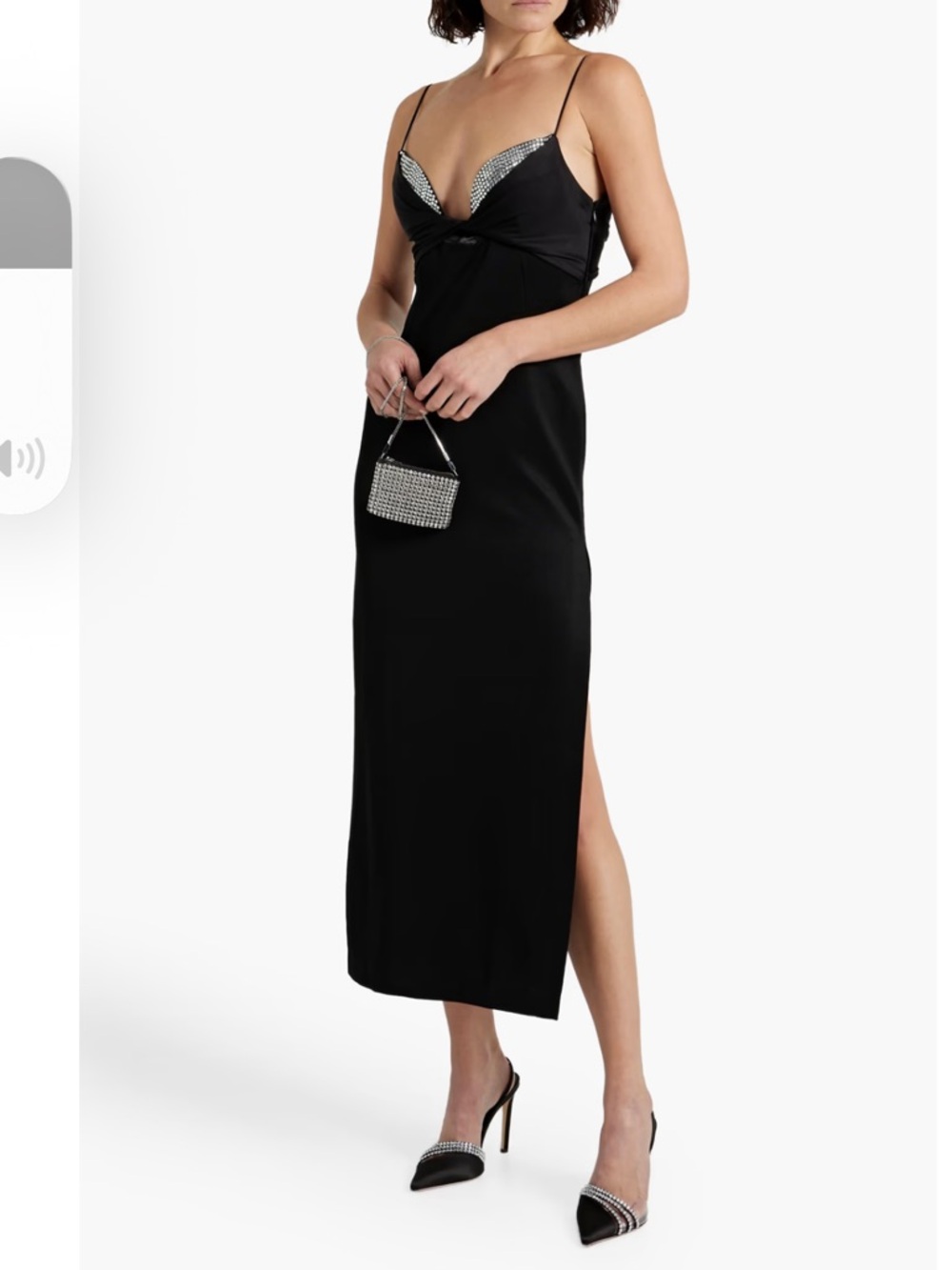 Galvan London Black embellished satin & crepe midis Dress Fr 34 US 0 New $1,895